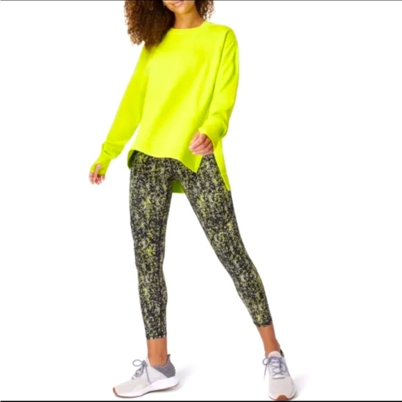 Sweaty Betty Power Pocket Workout Leggings In Citrus Green Snake Print- XS - Picture 10 of 12